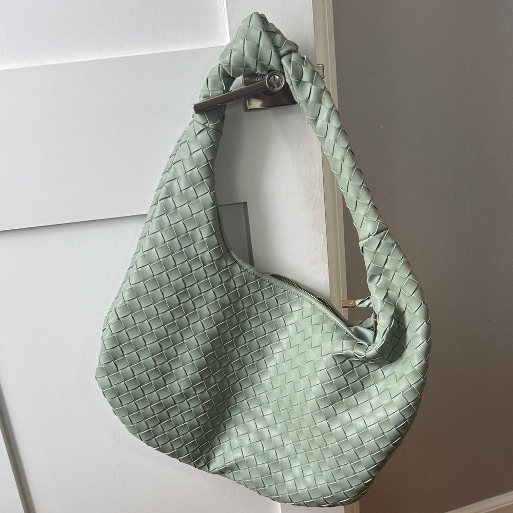 Melie Bianco Mint Large Woven Brigitte Hobo Bag - Purchased from Anthro